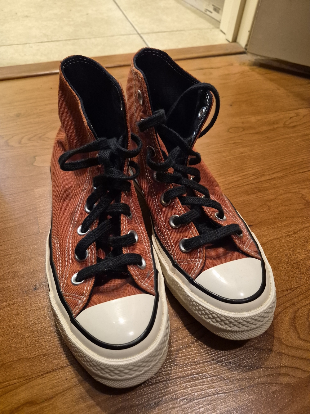 Converse All Star Rust Canvas High-Top Sneakers with Black Laces